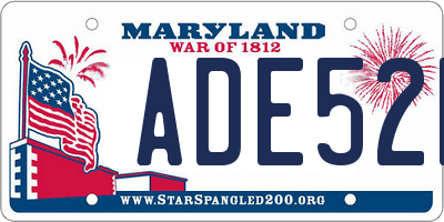 MD license plate ADE52R