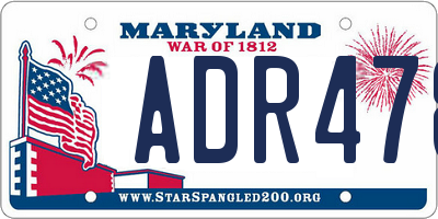 MD license plate ADR478