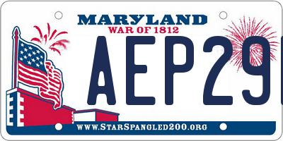 MD license plate AEP29P