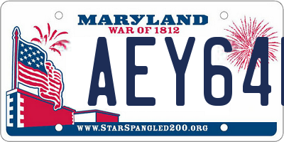 MD license plate AEY64R