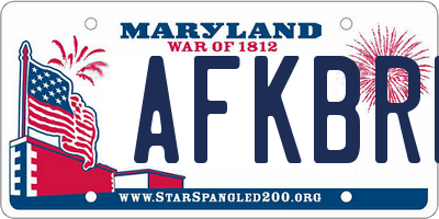 MD license plate AFKBRB