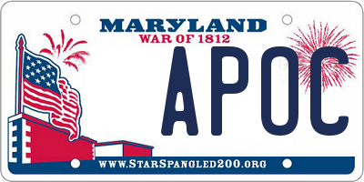 MD license plate APOC