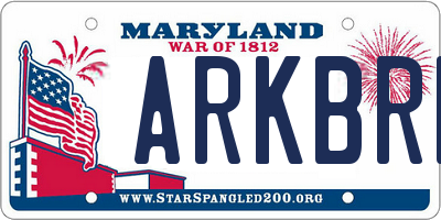 MD license plate ARKBRB