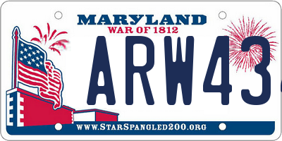 MD license plate ARW434