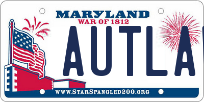 MD license plate AUTLAW