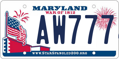 MD license plate AW7774