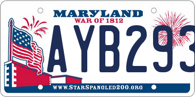 MD license plate AYB2933