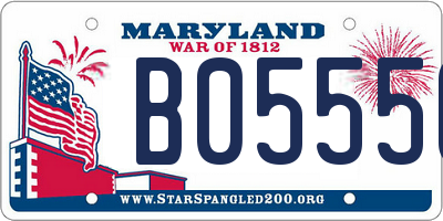 MD license plate B0555G