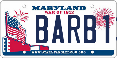 MD license plate BARB13