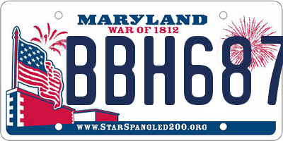 MD license plate BBH6876