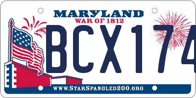 MD license plate BCX1742