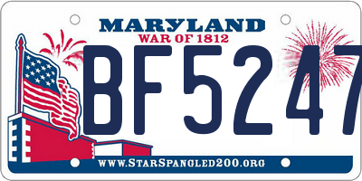 MD license plate BF52473