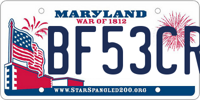 MD license plate BF53CRU