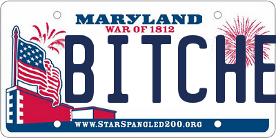 MD license plate BITCHES