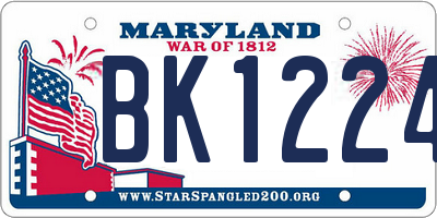 MD license plate BK12242