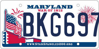 MD license plate BKG6973