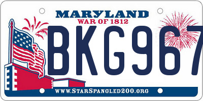 MD license plate BKG9673