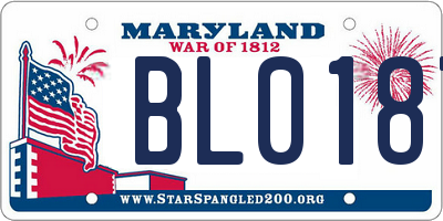 MD license plate BL018T