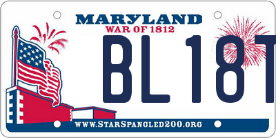 MD license plate BL18T