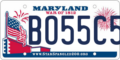 MD license plate BO55C5G