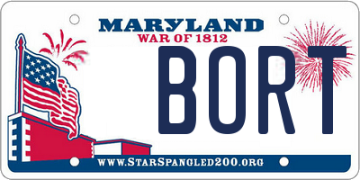 MD license plate BORT