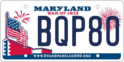 MD license plate BQP801