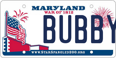 MD license plate BUBBY