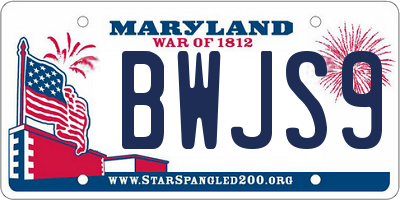 MD license plate BWJS91