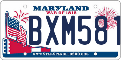 MD license plate BXM5817