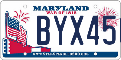 MD license plate BYX456