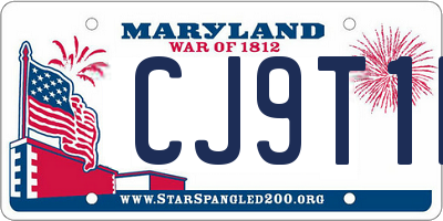 MD license plate CJ9T1M