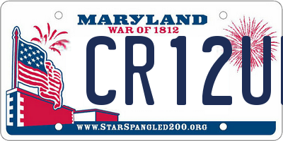 MD license plate CR12UF