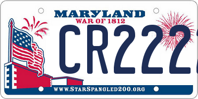 MD license plate CR2222