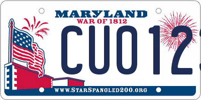 MD license plate CU0123