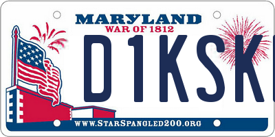 MD license plate D1KSKR