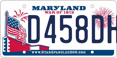 MD license plate D458DHM