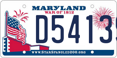 MD license plate D54139