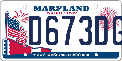 MD license plate D673DGV