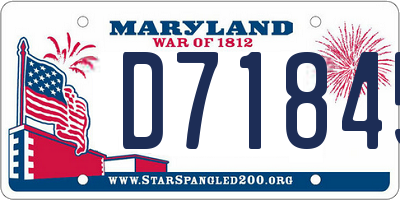 MD license plate D71845