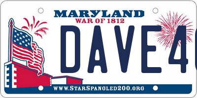 MD license plate DAVE46