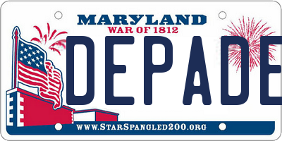 MD license plate DEPADEN