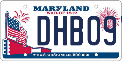 MD license plate DHB09V