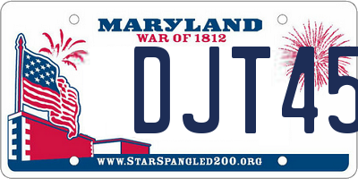 MD license plate DJT45