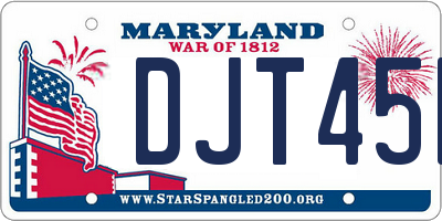 MD license plate DJT45P