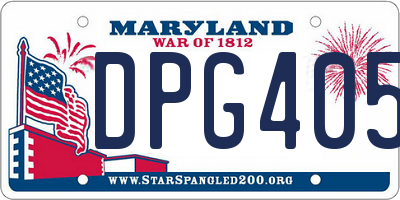 MD license plate DPG4050