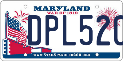 MD license plate DPL5208