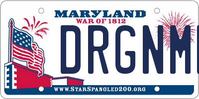 MD license plate DRGNMD