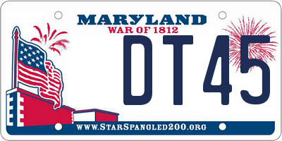 MD license plate DT45