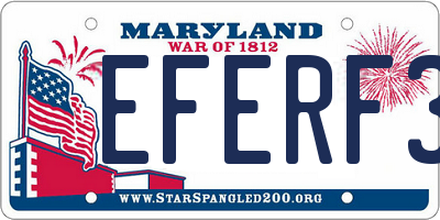 MD license plate EFERF34