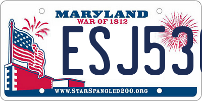 MD license plate ESJ536